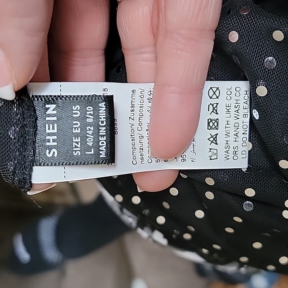 Sequin Short Sleeve Sheer Swim Coveup/Overshirt Size L - Picture 7 of 8